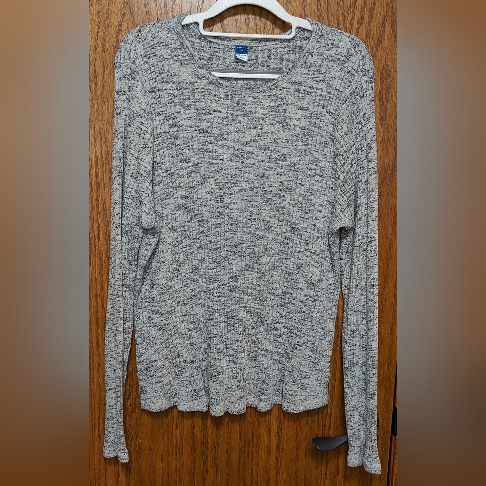 Women's Old Navy Gray Plush Ribbed Tee, Size 3X